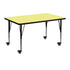 Mobile 30''W x 48''L Rectangular Thermal Laminate Activity Table - Height Adjustable Short Legs