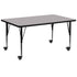 Mobile 30''W x 72''L Rectangular Thermal Laminate Activity Table - Height Adjustable Short Legs