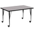Mobile 36''W x 72''L Rectangular Thermal Laminate Activity Table - Height Adjustable Short Legs
