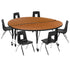 Mobile 60" Circle Wave Flexible Laminate Activity Table Set with 14" Student Stack Chairs