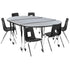 Mobile 86" Oval Wave Flexible Laminate Activity Table Set with 18" Student Stack Chairs