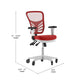 Red Mesh/White Frame |#| Mid-Back Ergonomic Multifunction Mesh Chair with Polyurethane Wheels-Red