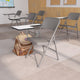 Premium Steel Beige Folding Chair with Right Handed Tablet Arm - Event Chair