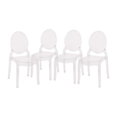 Set of 4 Extra Wide Resin 700 LB. Weight Capacity Banquet and Event Ghost Chairs for Indoor/Outdoor Use - View 1