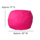 Hot Pink |#| Small Solid Hot Pink Refillable Bean Bag Chair for Kids and Teens