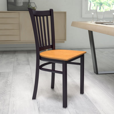 Vertical Back Metal Restaurant Chair