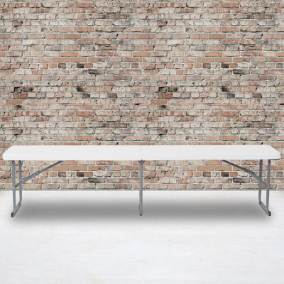 10.25''W x 71''L Bi-Fold Plastic Bench with Carrying Handle - View 2
