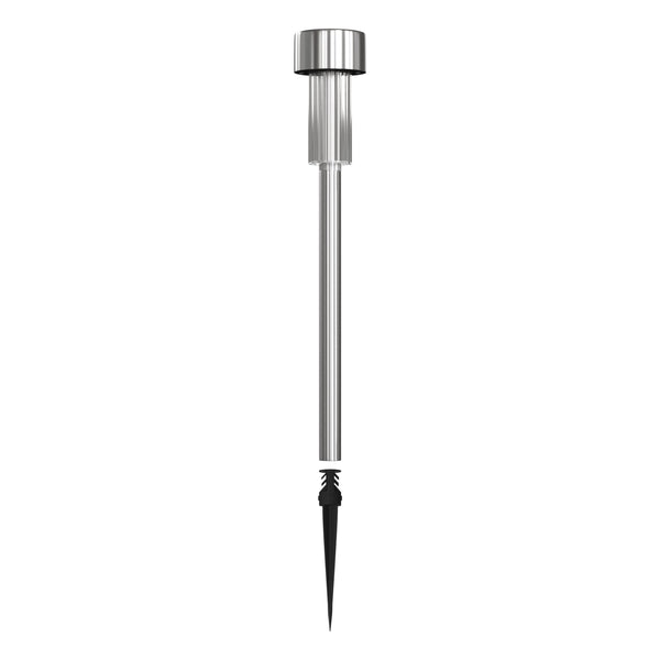 All-Weather Solar Powered Stainless Steel LED Landscaping Lights - Set of 12