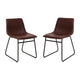 Dark Brown LeatherSoft/Black Frame |#| 18 Inch Indoor Dining Table Chairs, Dark Brown LeatherSoft/Black Frame-Set of 2