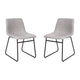 Light Gray LeatherSoft/Black Frame |#| 18 Inch Indoor Dining Table Chairs, Light Gray LeatherSoft/Black Frame-Set of 2