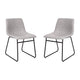 Light Gray LeatherSoft/Black Frame |#| 18 Inch Indoor Dining Table Chairs, Light Gray LeatherSoft/Black Frame-Set of 2