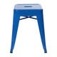 Royal Blue |#| 18 Inch Table Height Indoor Stackable Metal Dining Stool in Royal Blue-Set of 4