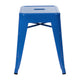 Royal Blue |#| 18 Inch Table Height Indoor Stackable Metal Dining Stool in Royal Blue-Set of 4