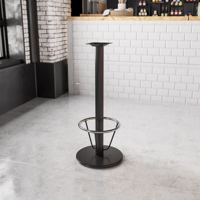 18'' Round Restaurant Table Base with 3'' Dia. Bar Height Column and Foot Ring