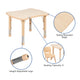 Natural |#| 21.875inchW x 26.625inchL Natural Plastic Adjustable Activity Table-School Table for 4