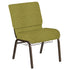 21''W Church Chair in Highlands Fabric with Book Rack - Gold Vein Frame