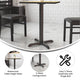 22inch x 22inch Restaurant Table X-Base with 3inch Dia. Table Height Column
