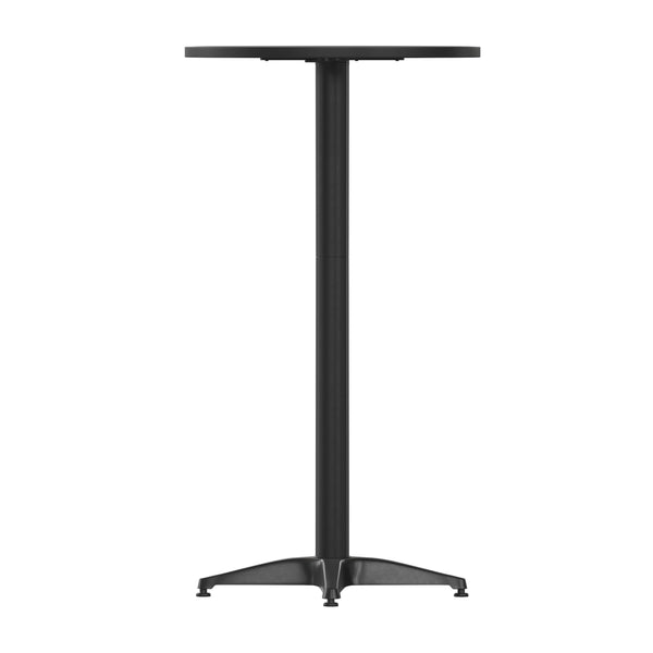 Black |#| 23.25inch Round Aluminum Indoor-Outdoor Bar Height Table with Flip-Up Table - Black