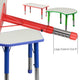 Red |#| 23.625inchW x 47.25inchL Rectangular Red Plastic Activity Table with Grey Top