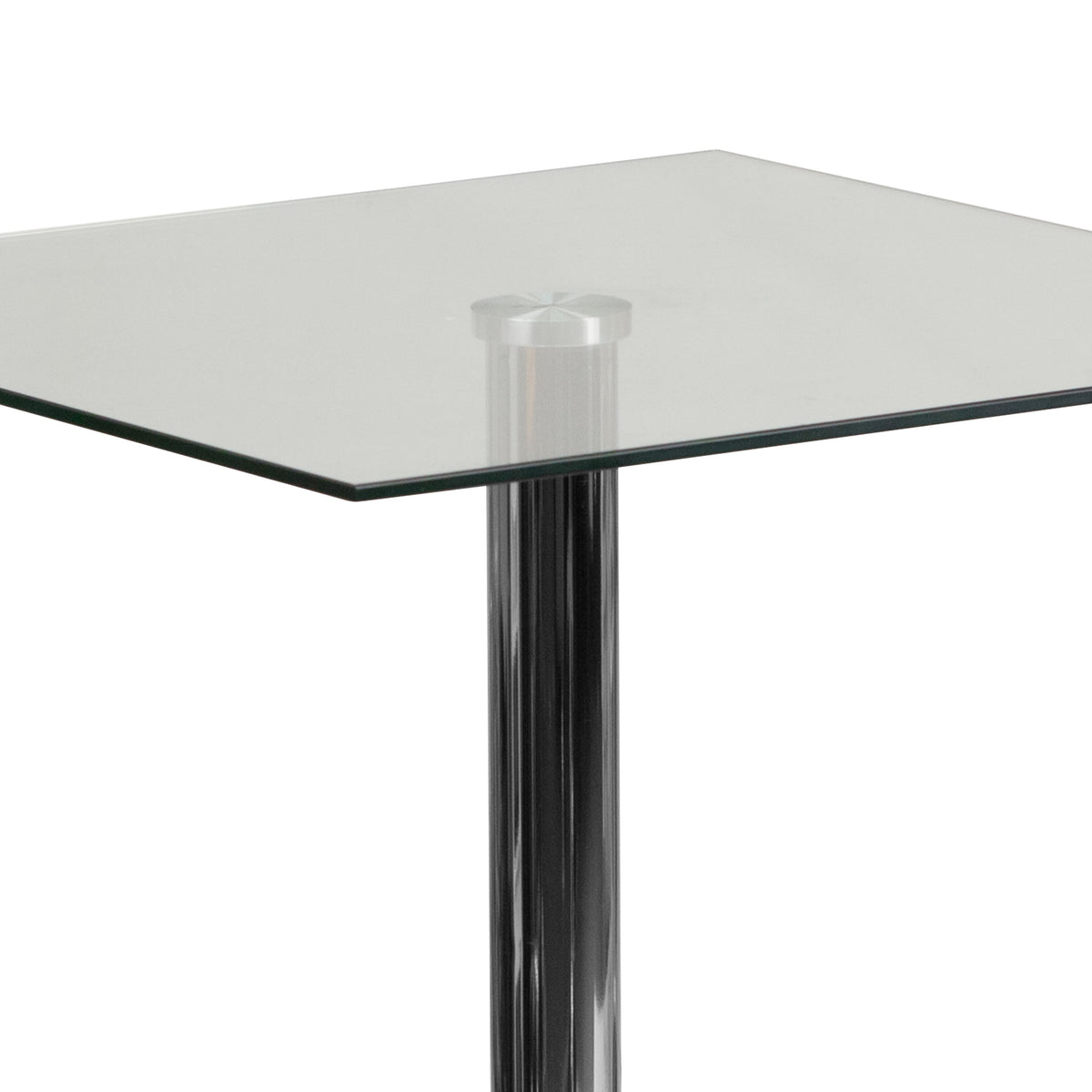 23.75inch Square Glass Table with 30inchH Chrome Base - Event and Cocktail Table