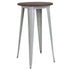 24" Round Metal Indoor Bar Height Table with Rustic Wood Top