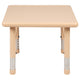 Natural |#| 24inch Square Natural Plastic Height Adjustable Activity Table - School Table for 4