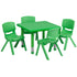 24" Square Plastic Height Adjustable Activity Table Set with 4 Chairs