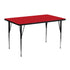 24''W x 48''L Rectangular HP Laminate Activity Table - Standard Height Adjustable Legs