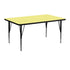 24''W x 48''L Rectangular Thermal Laminate Activity Table - Height Adjustable Short Legs