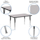 Gray |#| 24inchW x 48inchL Rectangular Grey Thermal Laminate Activity Table w/ Adjustable Legs