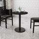 Black |#| 24inch Round Black Laminate Table Top with 18inch Round Table Height Base