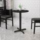 Black |#| 24inch Round Black Laminate Table Top with 22inch x 22inch Table Height Base
