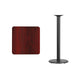 Mahogany |#| 24inch Square Mahogany Laminate Table Top with 18inch Round Bar Height Table Base