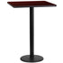 24'' Square Laminate Table Top with 18'' Round Bar Height Table Base