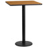 24'' Square Laminate Table Top with 18'' Round Bar Height Table Base