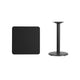Black |#| 24inch Square Black Laminate Table Top with 18inch Round Table Height Base