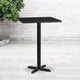 Black |#| 24inch Square Black Laminate Table Top with 22inch x 22inch Bar Height Table Base