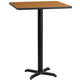Natural |#| 24inch Square Natural Laminate Table Top with 22inch x 22inch Bar Height Table Base