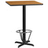 24'' Square Laminate Table Top with 22'' x 22'' Bar Height Table Base and Foot Ring