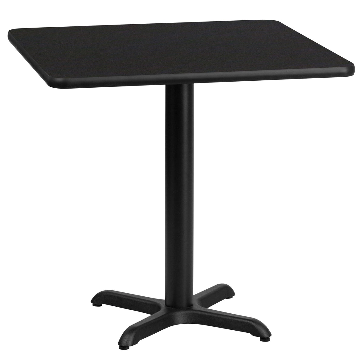 Black |#| 24inch Square Black Laminate Table Top with 22inch x 22inch Table Height Base
