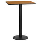 Natural |#| 24inch x 30inch Natural Laminate Table Top with 18inch Round Bar Height Table Base