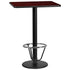 24'' x 30'' Rectangular Laminate Table Top with 18'' Round Bar Height Table Base and Foot Ring