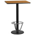 24'' x 30'' Rectangular Laminate Table Top with 18'' Round Bar Height Table Base and Foot Ring