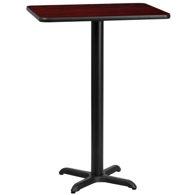 24'' x 30'' Rectangular Laminate Table Top with 22'' x 22'' Bar Height Table Base - View 1