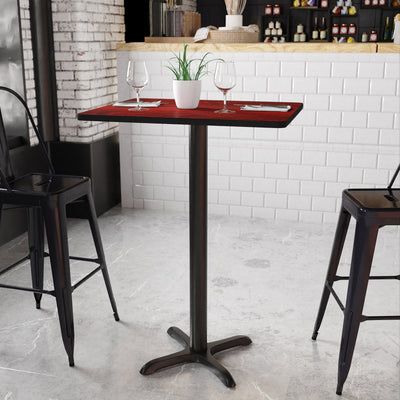 24'' x 30'' Rectangular Laminate Table Top with 22'' x 22'' Bar Height Table Base - View 2