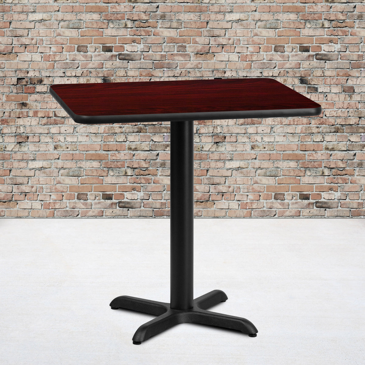 Mahogany |#| 24inch x 30inch Mahogany Laminate Table Top with 22inch x 22inch Table Height Base