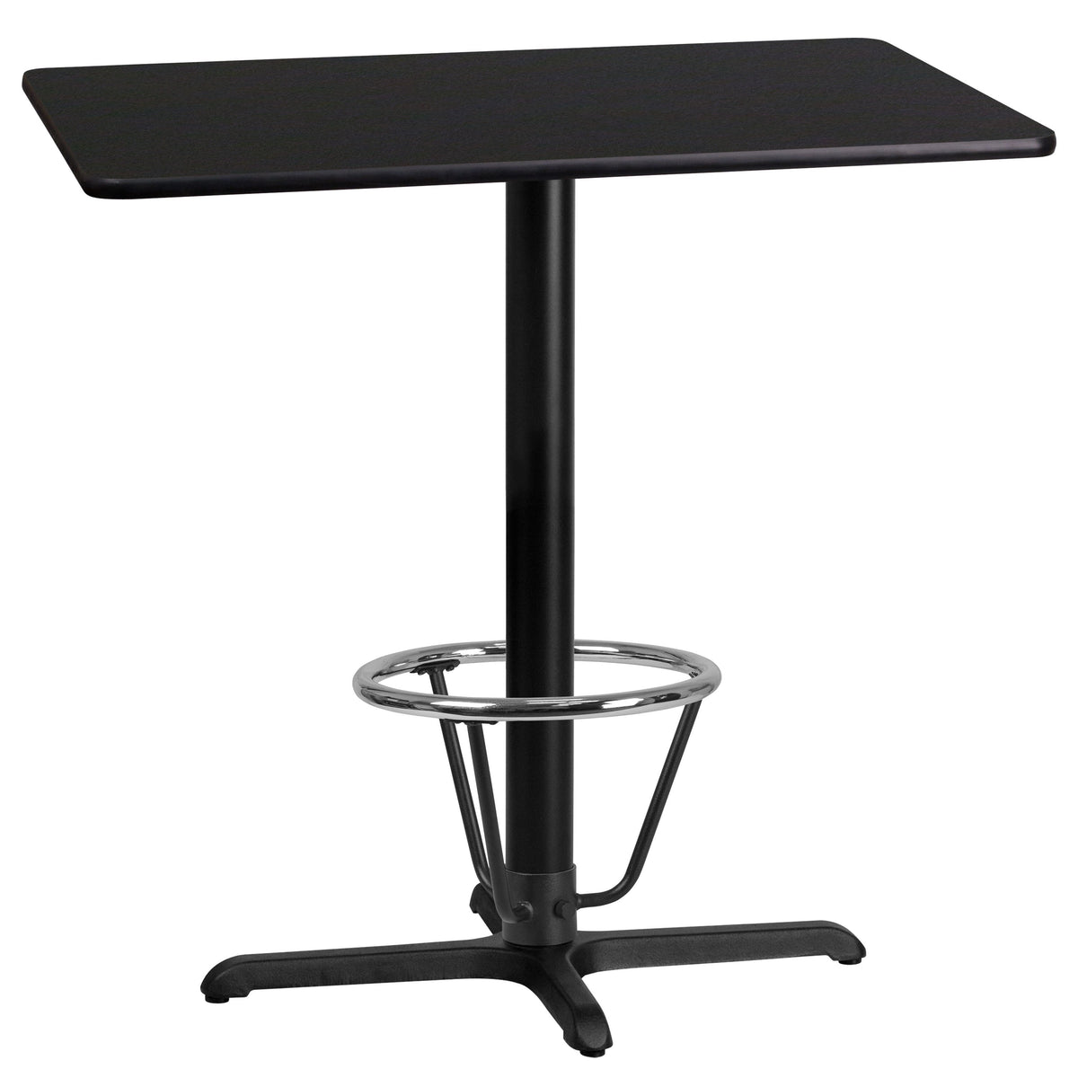 Black |#| 24inch x 42inch Rectangular Laminate Table Top & 23.5inch x 29.5inch Bar Height Table Base