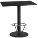 Black |#| 24inch x 42inch Rectangular Black Laminate Table Top with 24inch RD Bar Height Table Base