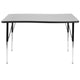 Grey |#| 28inchW x 47.5inchL Rectangle Wave Collaborative Grey Adjustable Height Activity Table