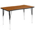 28"W x 47.5"L Rectangle Wave Flexible Collaborative Thermal Laminate Activity Table - Standard Height Adjustable Legs